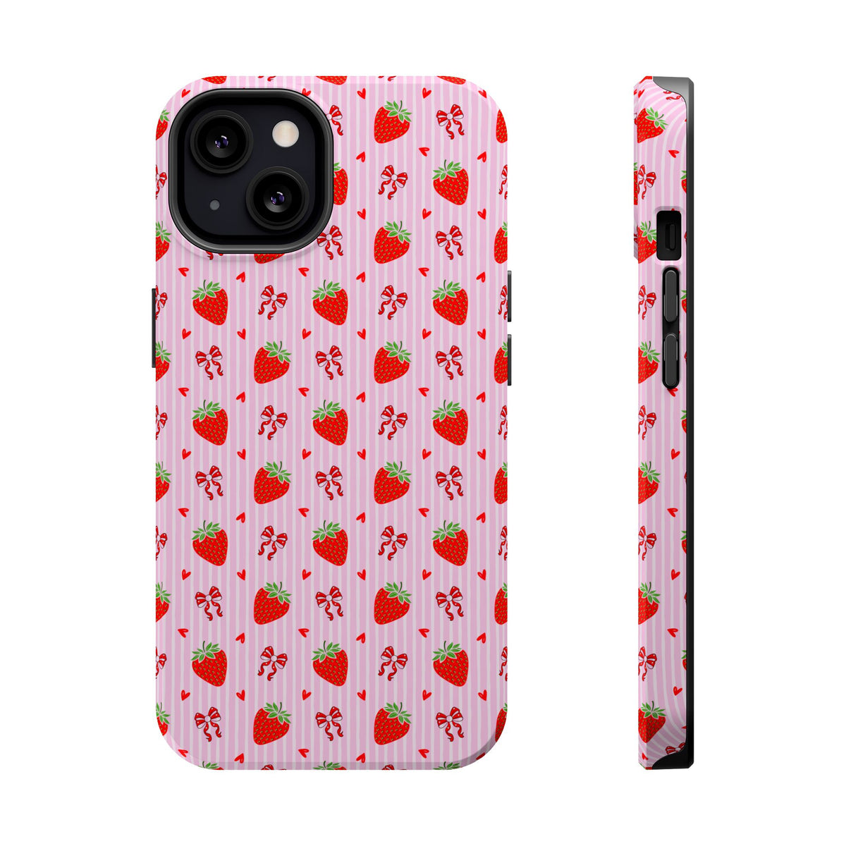 Strawberry Bow MagSafe case for iPhone 13, glossy finish