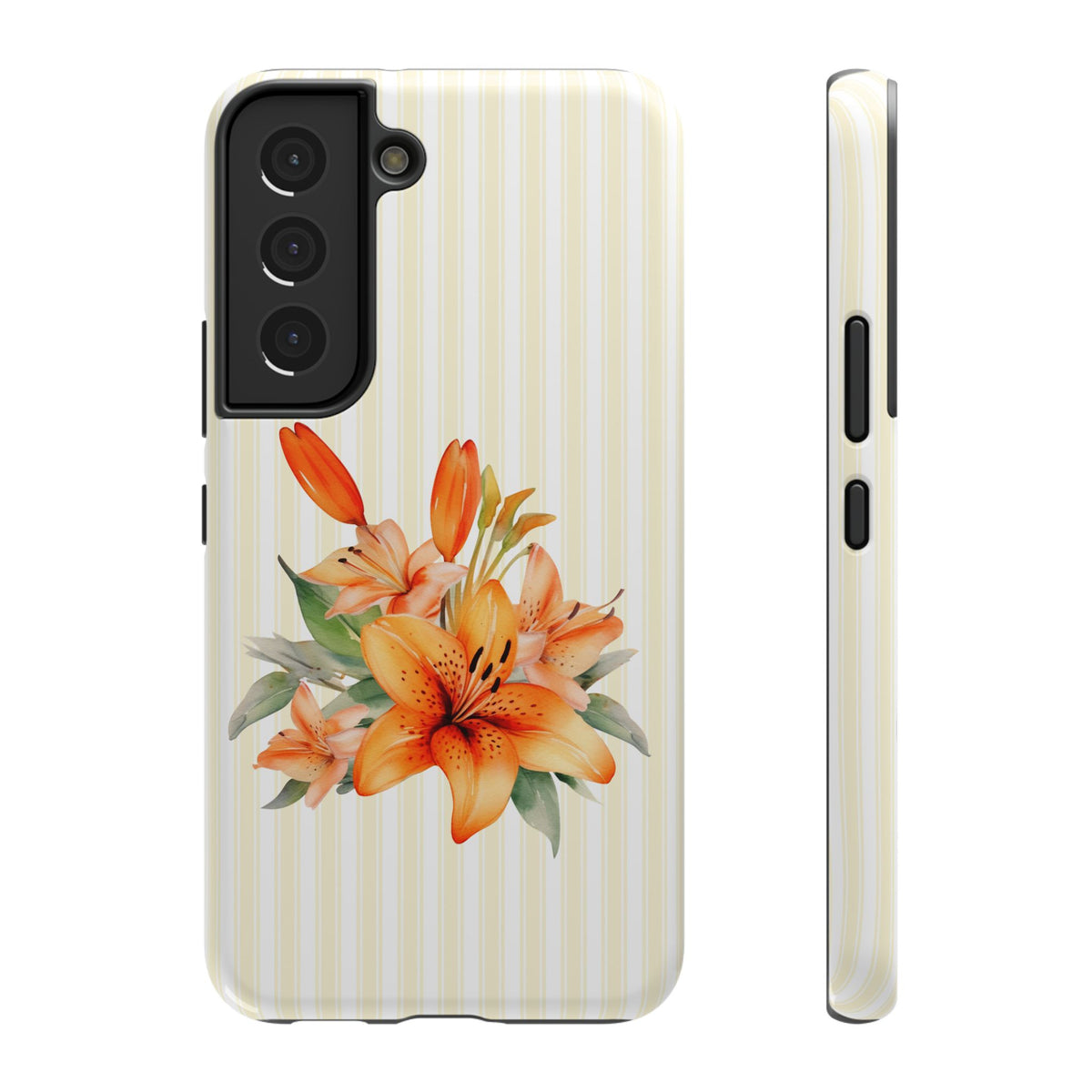 Sunny Lily Stripe protective phone case for Samsung Galaxy S22, glossy finish