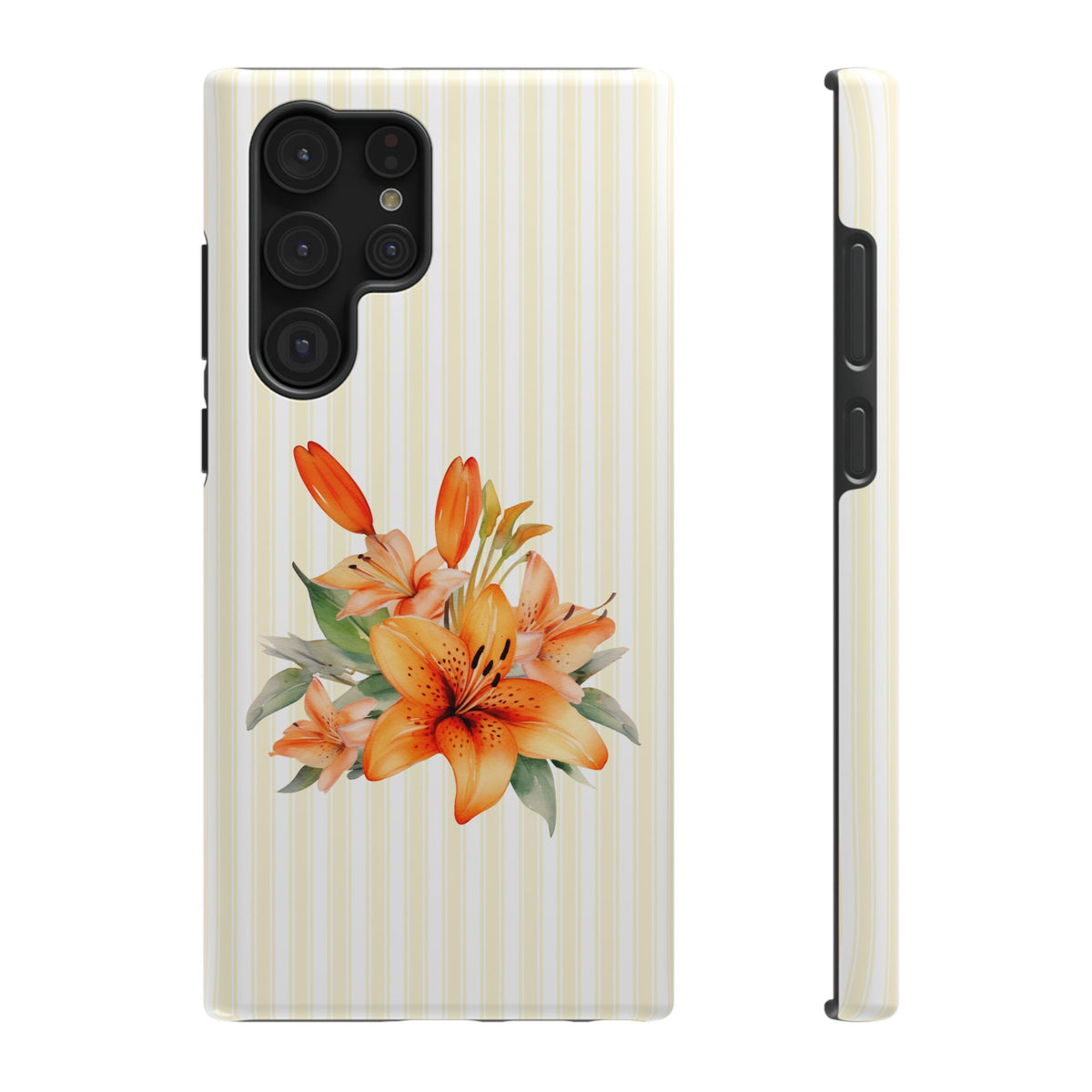 Sunny Lily Stripe protective phone case for Samsung Galaxy S22 Ultra, glossy finish