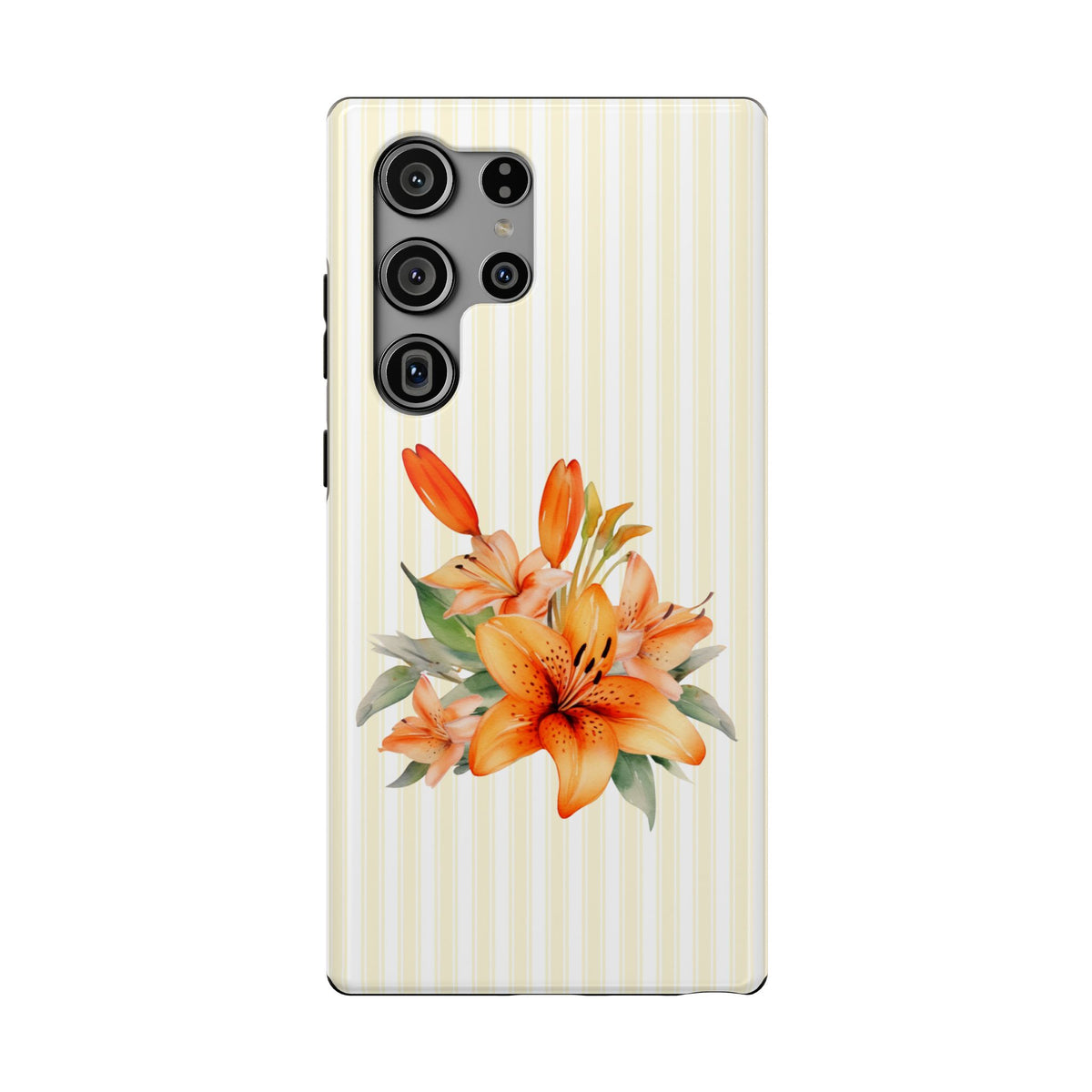 Sunny Lily Stripe protective phone case for Samsung Galaxy S23 Ultra, glossy finish