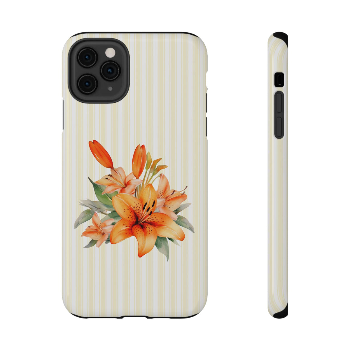 Sunny Lily Stripe protective phone case for iPhone 11 Pro Max, glossy finish
