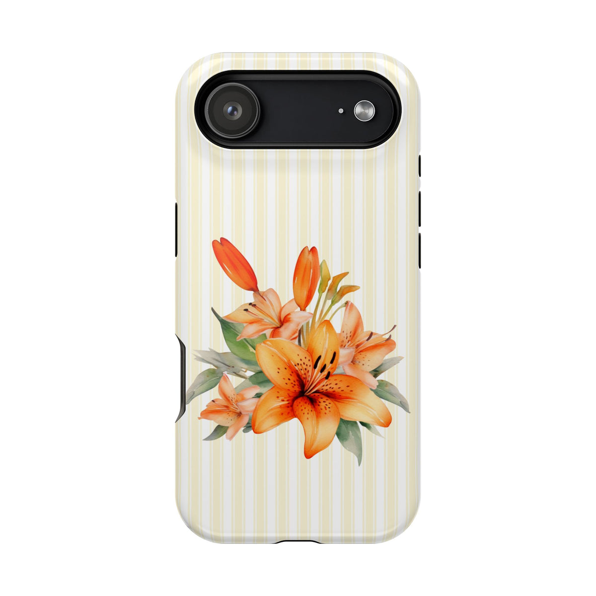 Sunny Lily Stripe MagSafe case for iPhone 17 Air, glossy finish