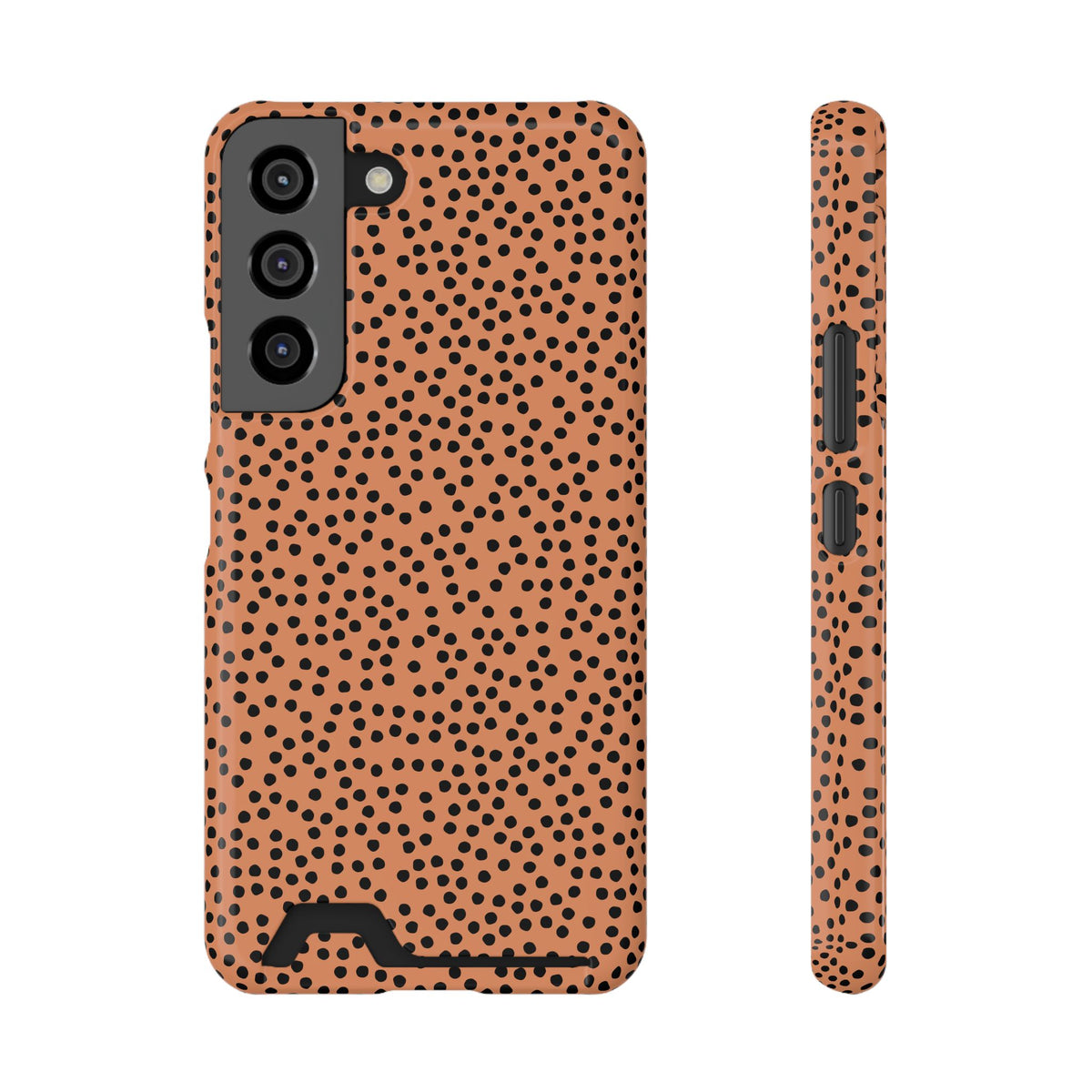 Terracotta Dot phone case with card holder for Samsung Galaxy S22, glossy finish