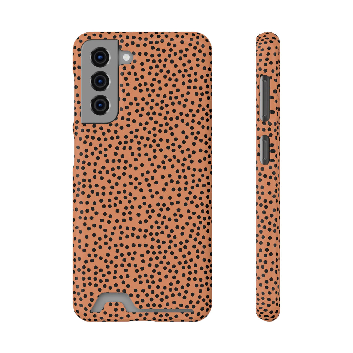 Terracotta Dot phone case with card holder for Samsung Galaxy S21, glossy finish