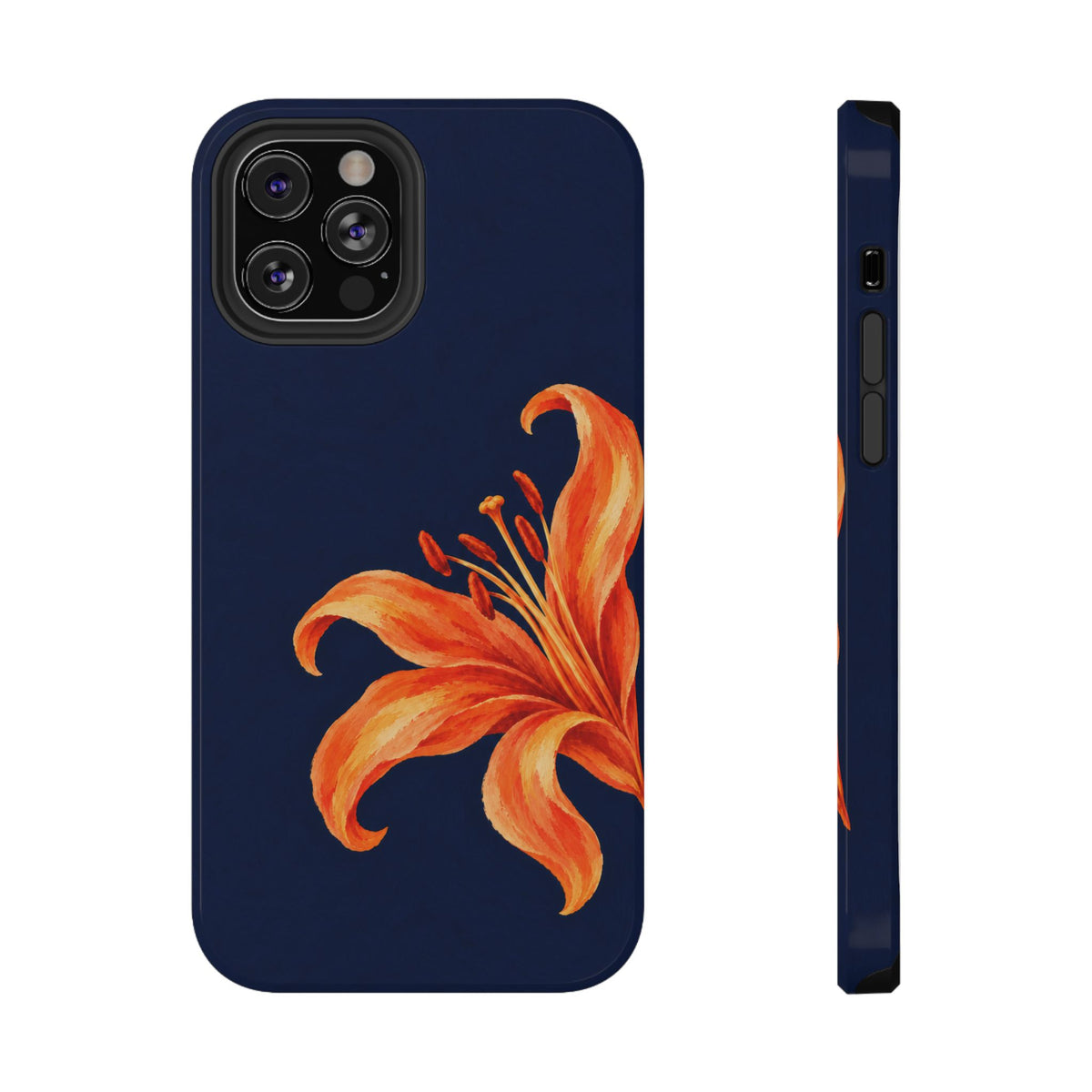Tiger Lily protective phone case for iPhone 12 Pro, glossy finish