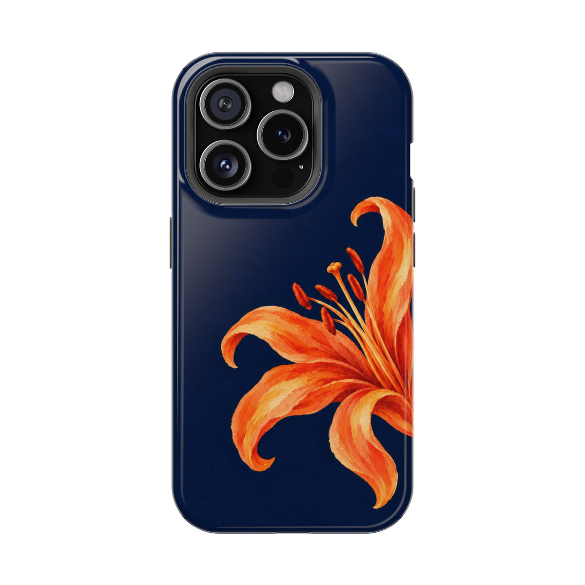 Tiger Lily protective phone case for iPhone 15 Pro, glossy finish
