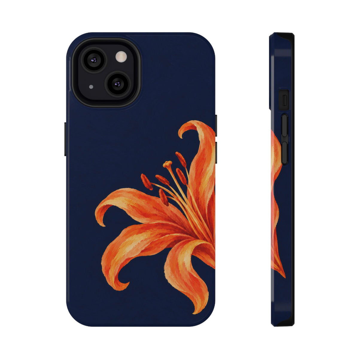 Tiger Lily protective phone case for iPhone 13, glossy finish