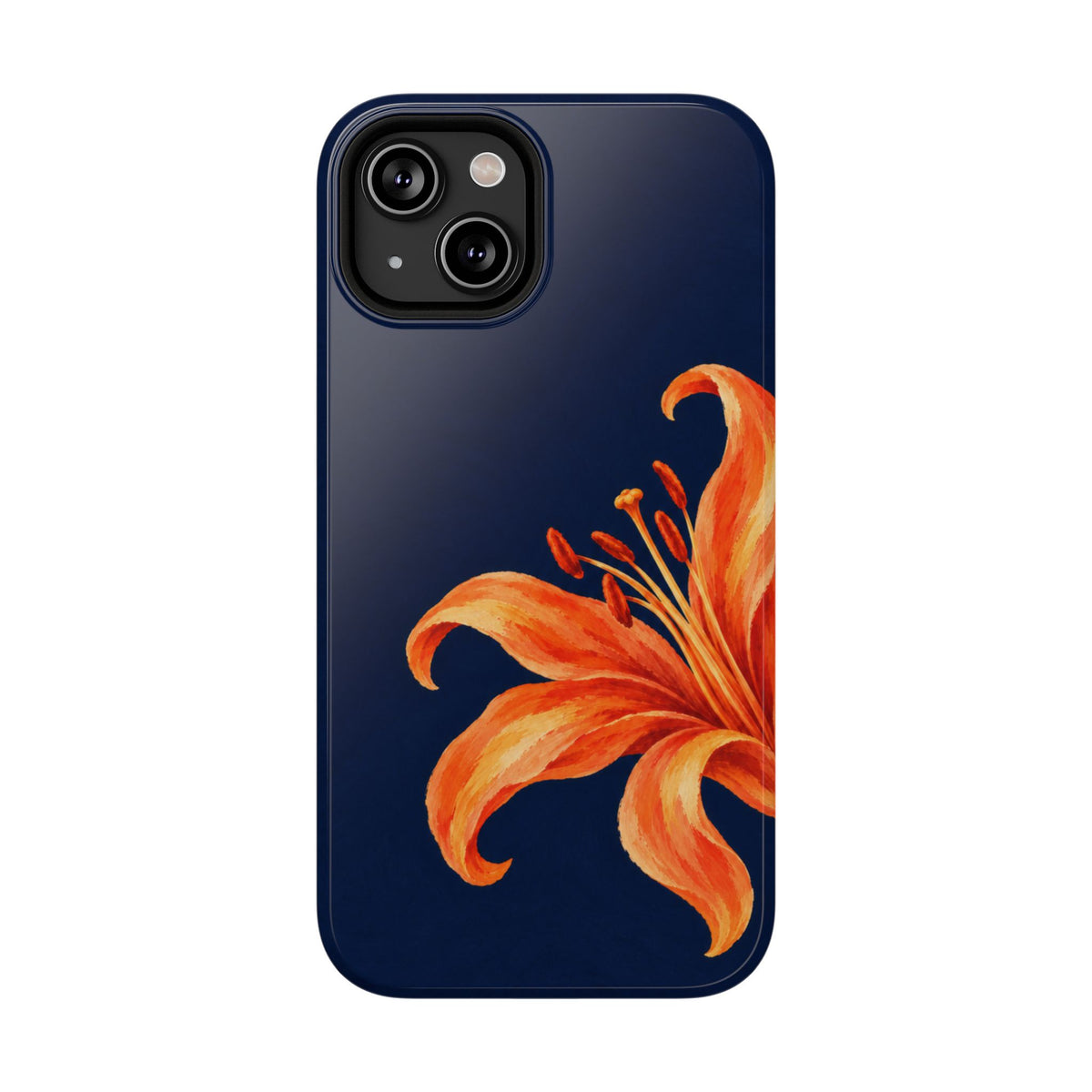 Tiger Lily protective phone case for iPhone 14, glossy finish
