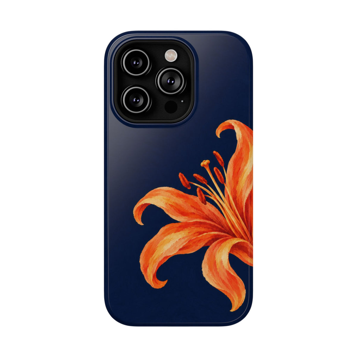 Tiger Lily protective phone case for iPhone 14 Pro, glossy finish