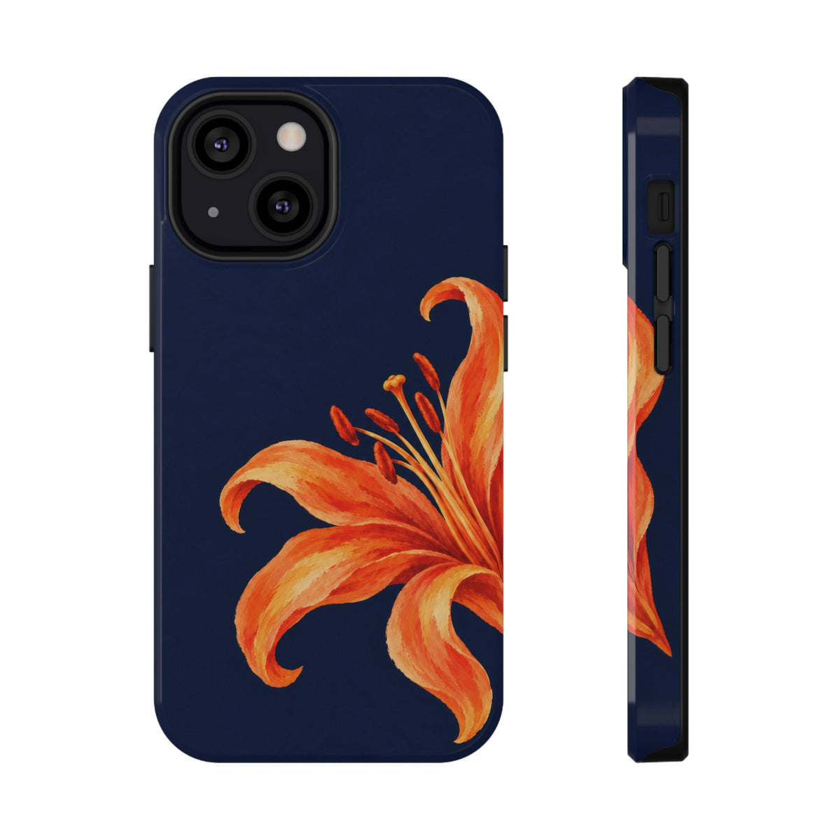 Tiger Lily protective phone case for iPhone 13 Mini, glossy finish