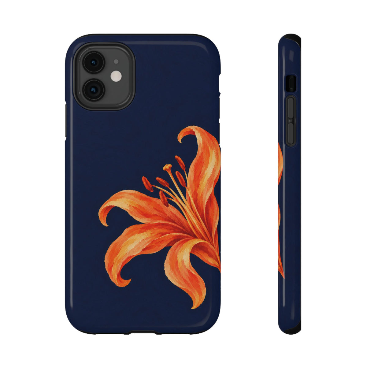 Tiger Lily protective phone case for iPhone 11, glossy finish