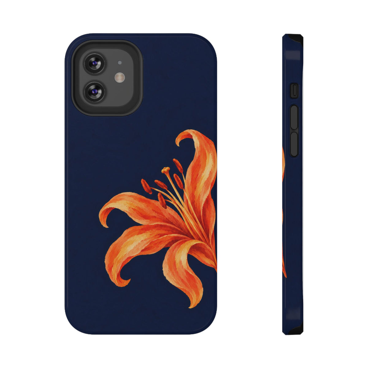 Tiger Lily protective phone case for iPhone 12, glossy finish