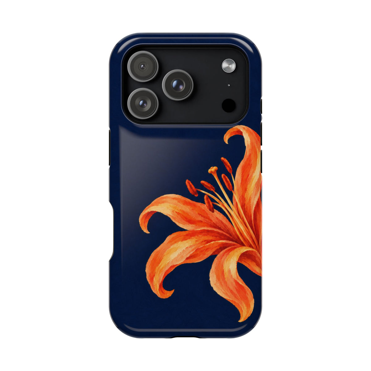 Tiger Lily MagSafe case for iPhone 18 Pro, glossy finish
