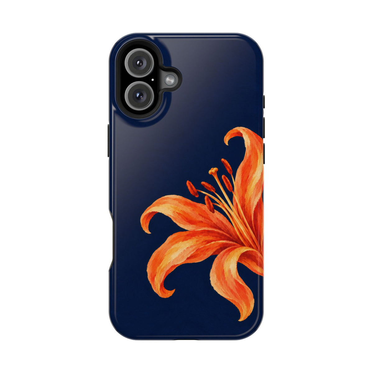 Tiger Lily MagSafe case for iPhone 16 Plus, glossy finish