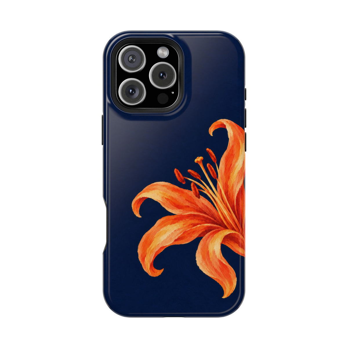 Tiger Lily MagSafe case for iPhone 16 Pro Max, glossy finish