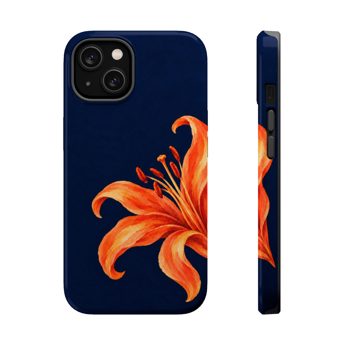 Tiger Lily MagSafe case for iPhone 14, glossy finish