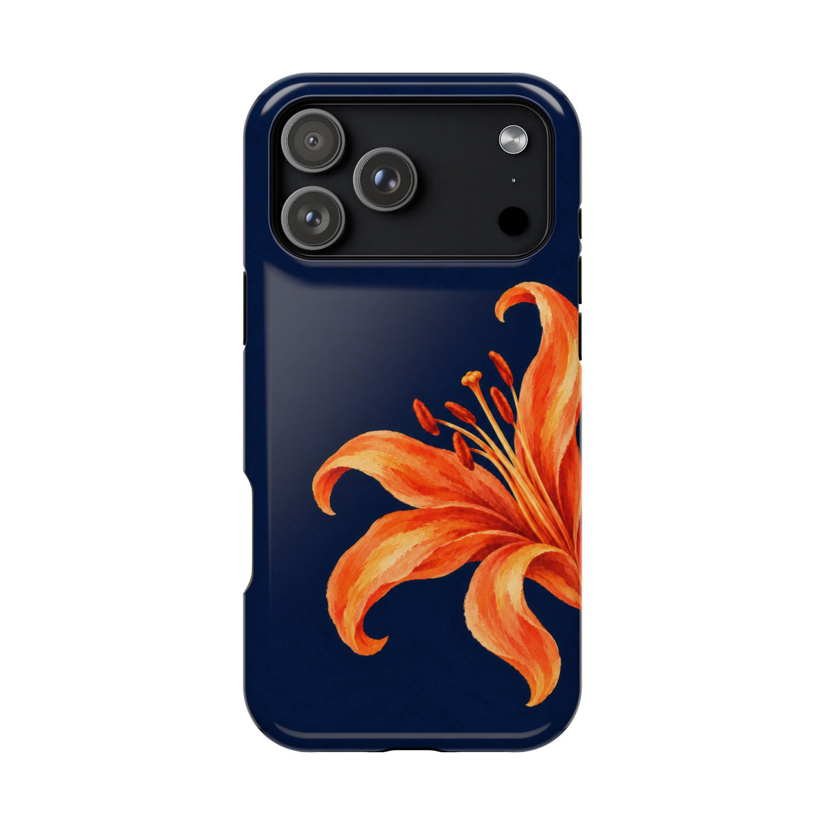 Tiger Lily MagSafe case for iPhone 17 Pro Max, glossy finish