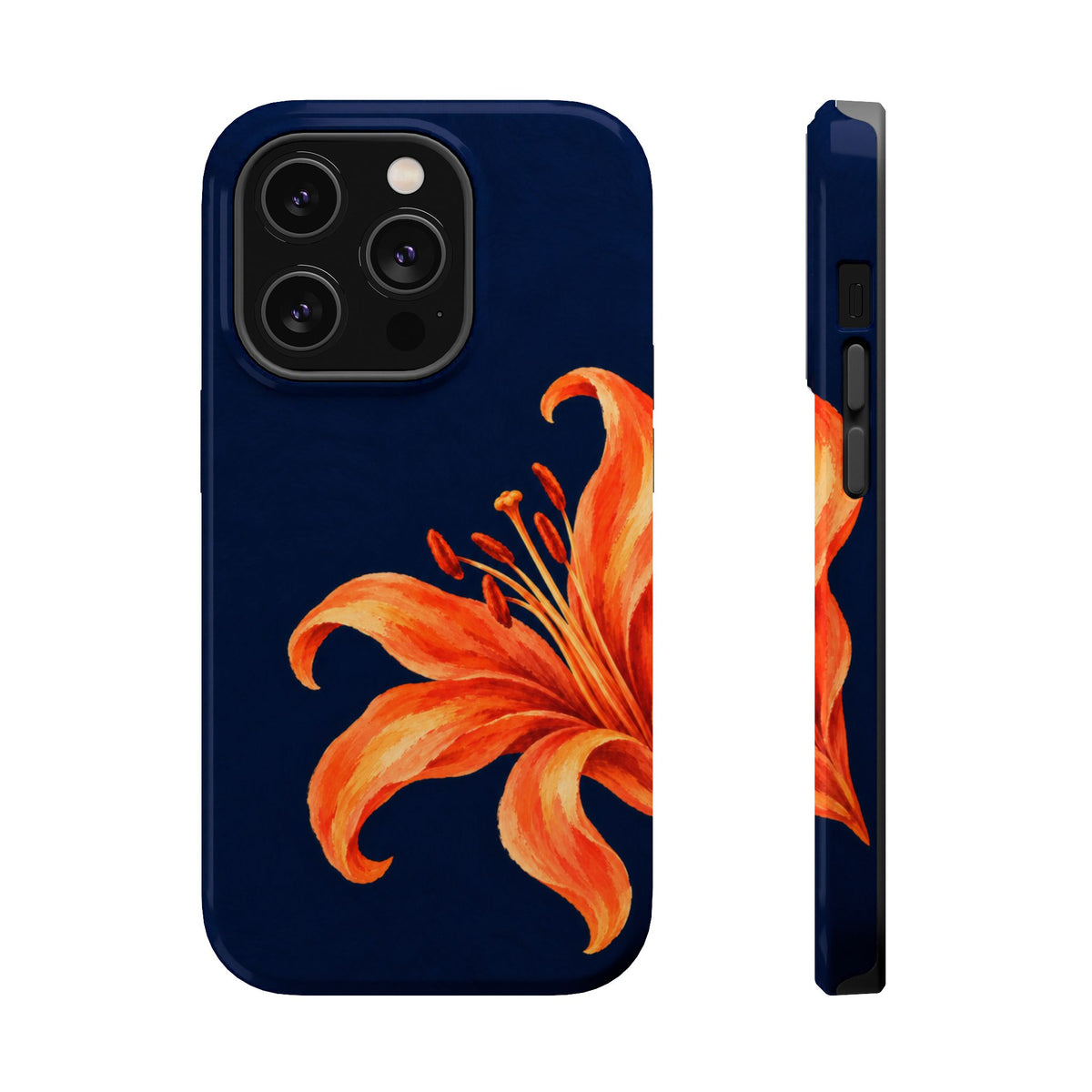 Tiger Lily MagSafe case for iPhone 14 Pro, glossy finish