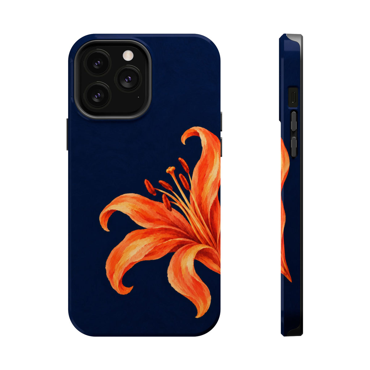 Tiger Lily MagSafe case for iPhone 13 Pro Max, glossy finish
