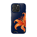 Tiger Lily phone case with card holder for iPhone 16 Pro, glossy finish