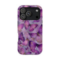 Violet Butterfly protective phone case for iPhone 18 Pro, glossy finish