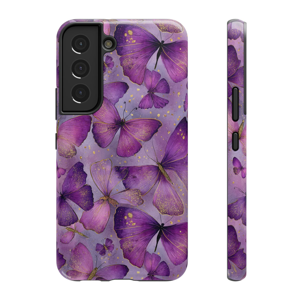 Violet Butterfly protective phone case for Samsung Galaxy S22, glossy finish