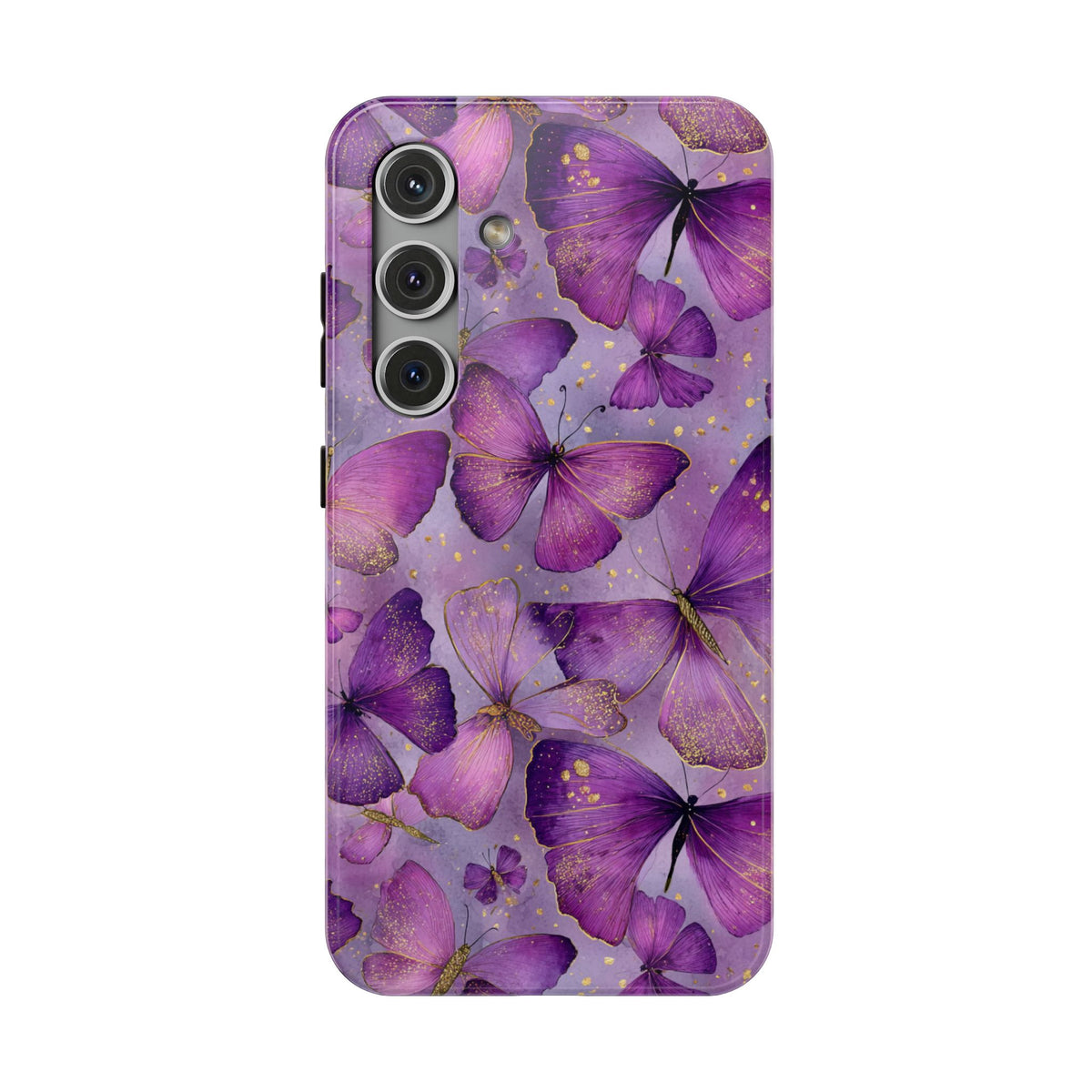 Violet Butterfly protective phone case for Samsung Galaxy S24, glossy finish