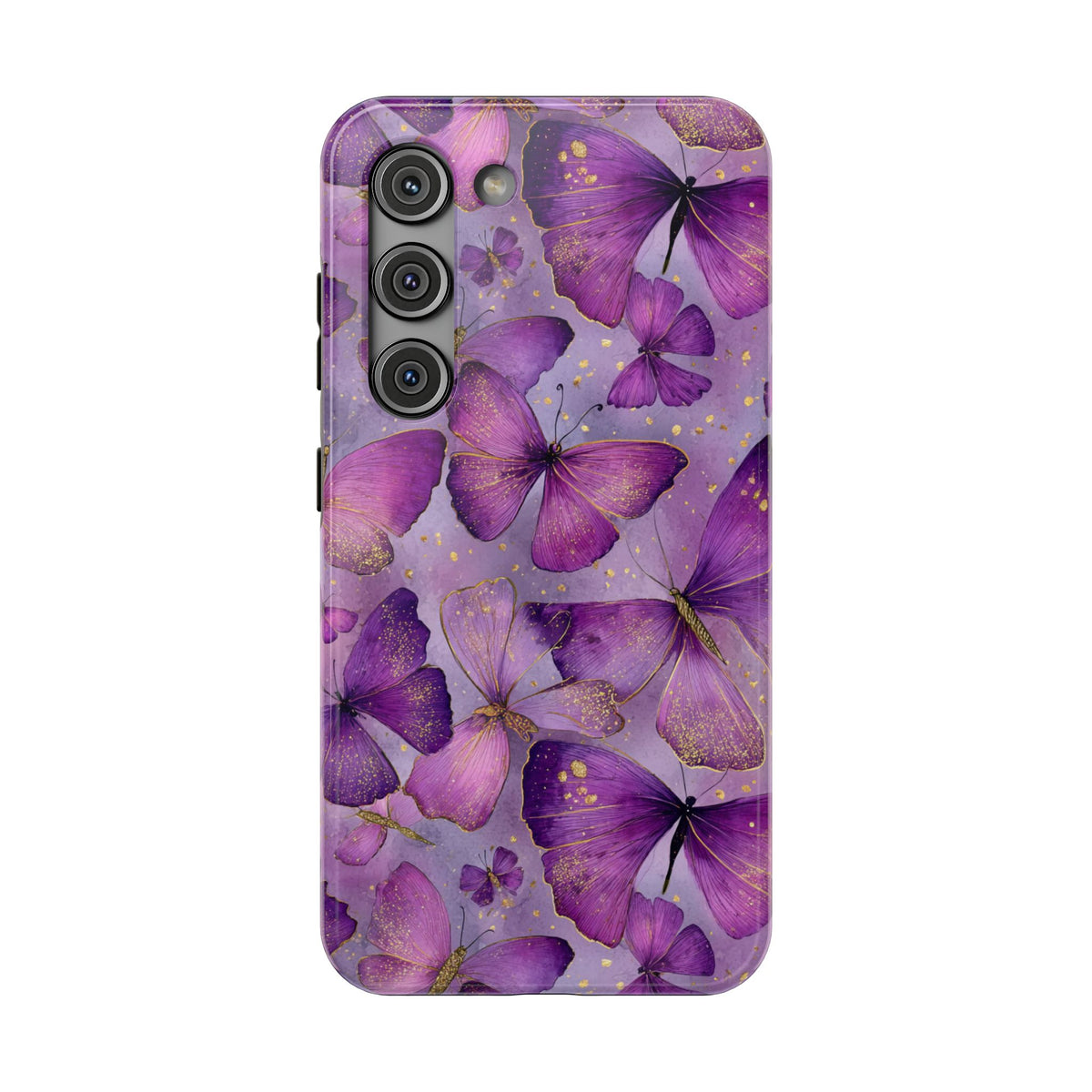 Violet Butterfly protective phone case for Samsung Galaxy S23, glossy finish