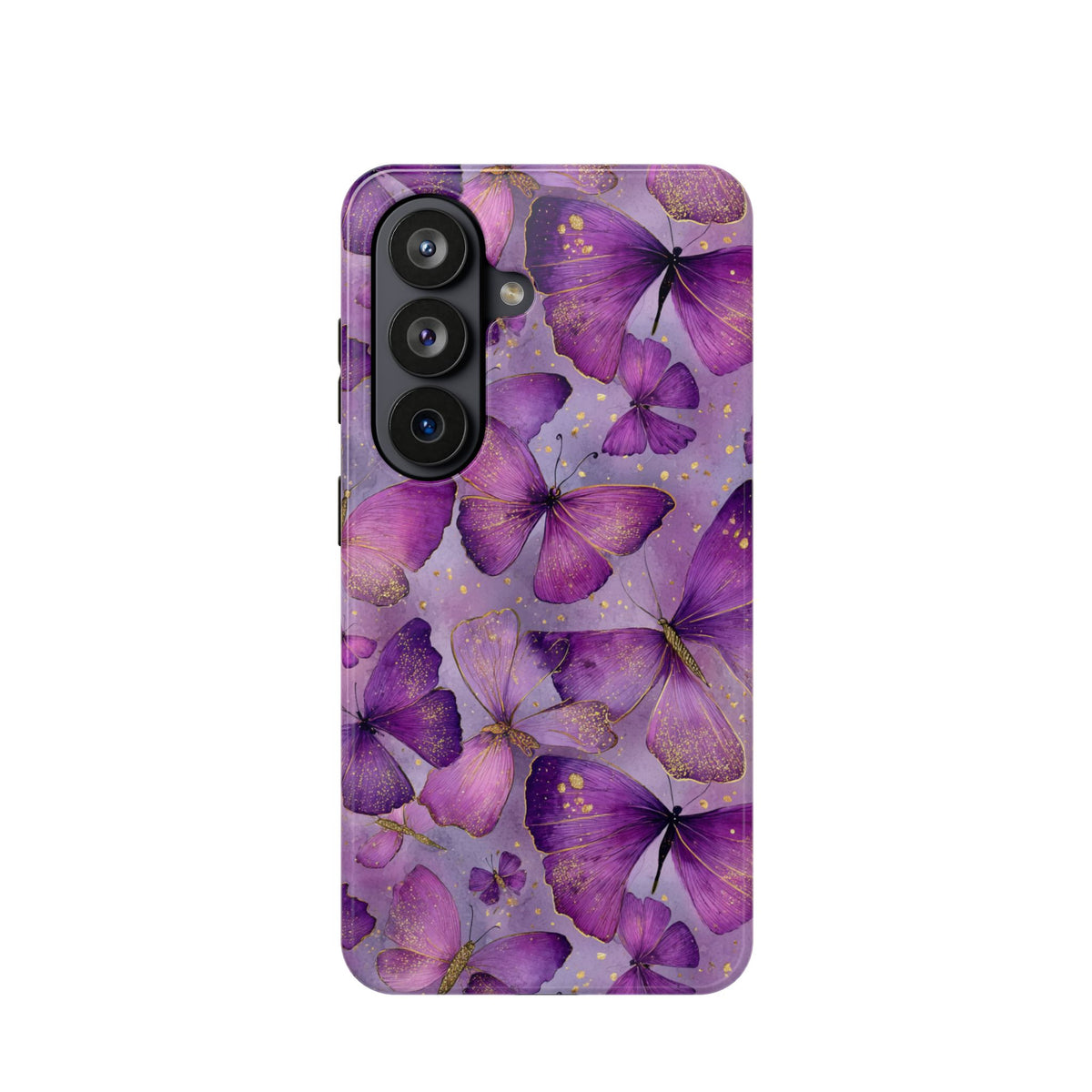 Violet Butterfly protective phone case for Samsung Galaxy S26, glossy finish