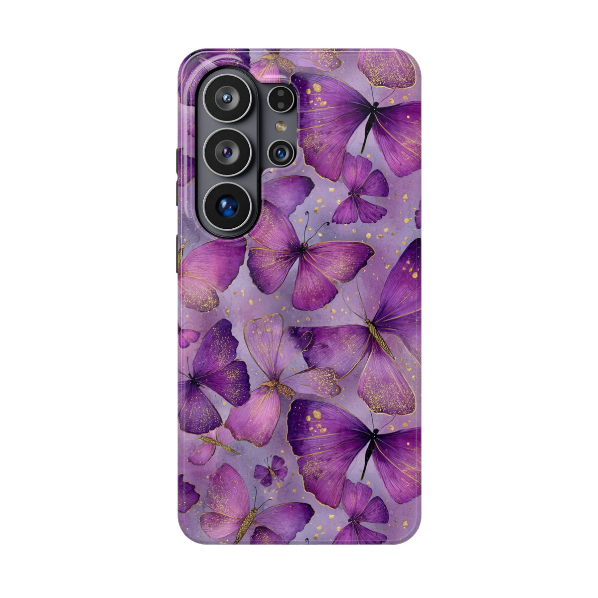 Violet Butterfly protective phone case for Samsung Galaxy S26 Ultra, glossy finish