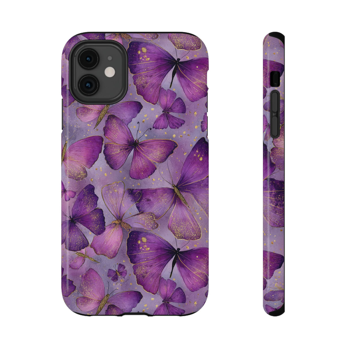 Violet Butterfly protective phone case for iPhone 11, glossy finish