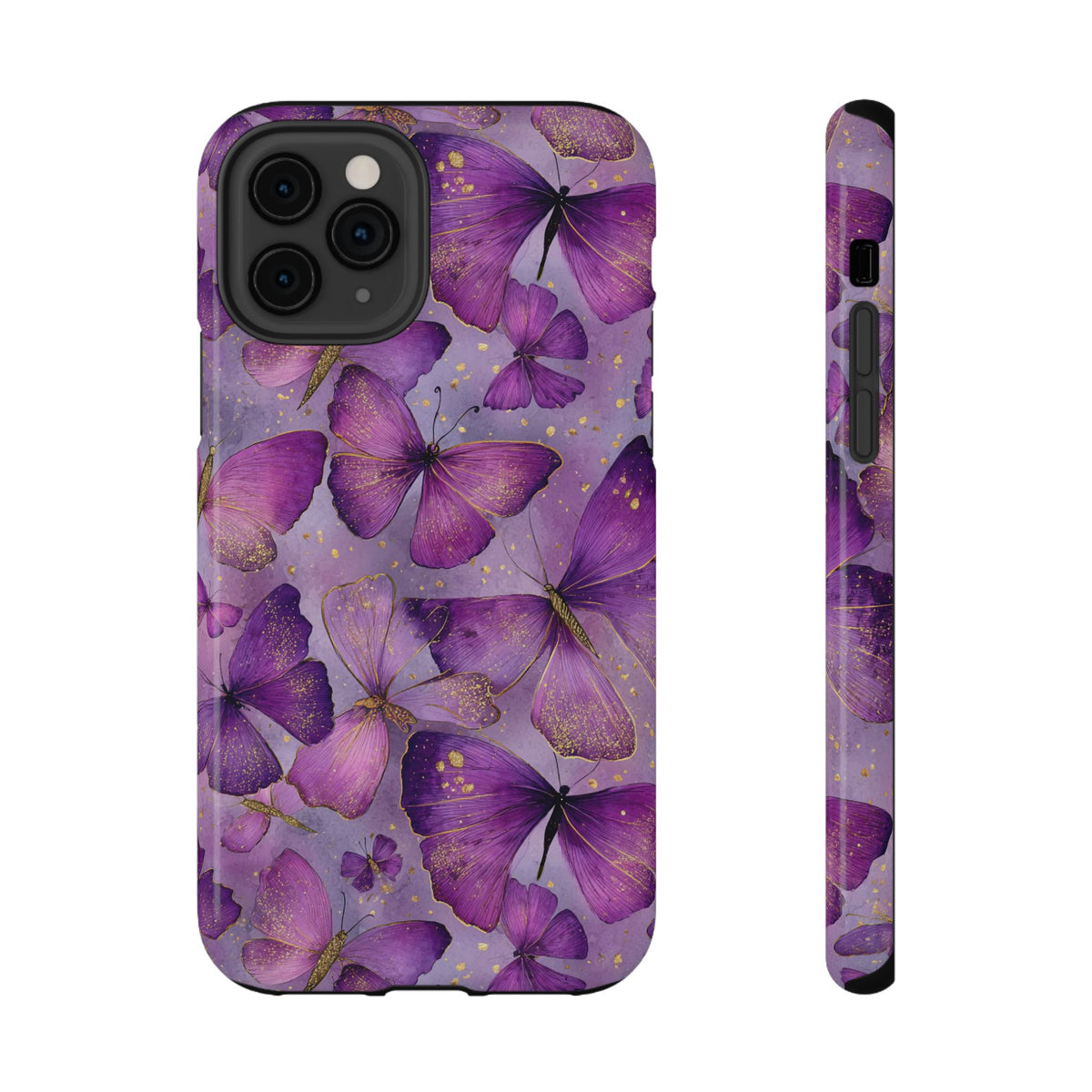 Violet Butterfly protective phone case for iPhone 11 Pro, glossy finish