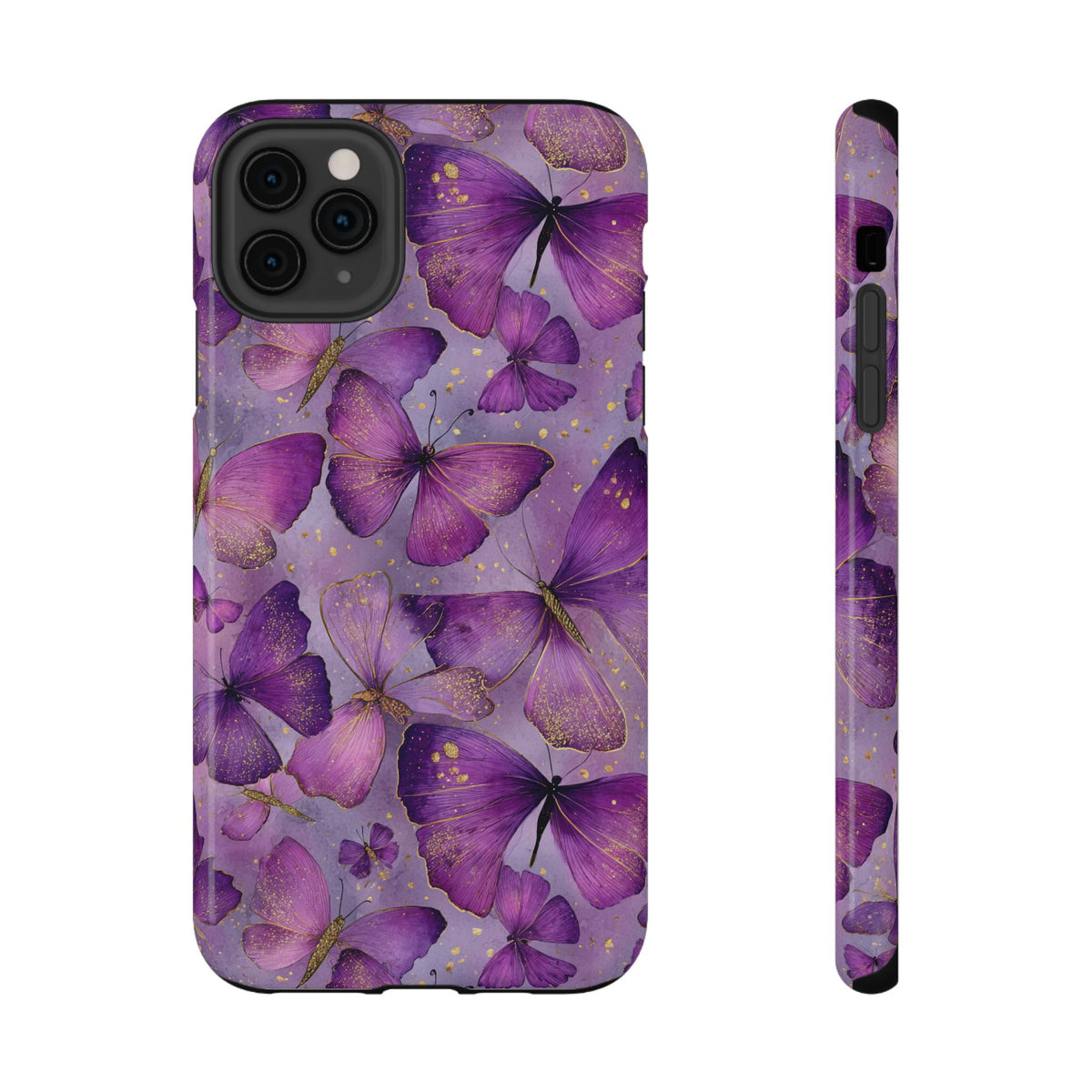 Violet Butterfly protective phone case for iPhone 11 Pro Max, glossy finish