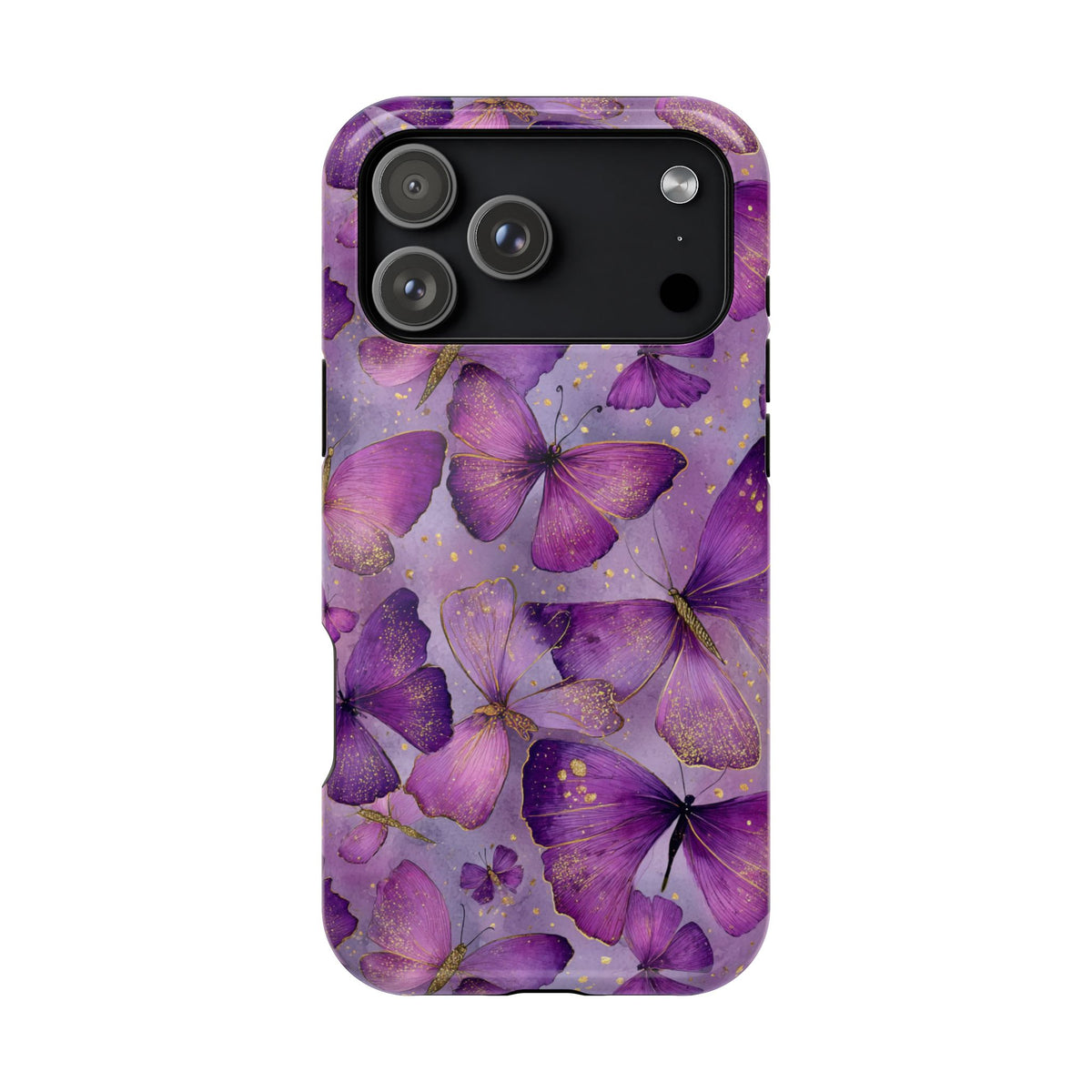 Violet Butterfly MagSafe case for iPhone 18 Pro Max, glossy finish