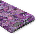 Violet Butterfly phone case with card holder, close-up of the card slot