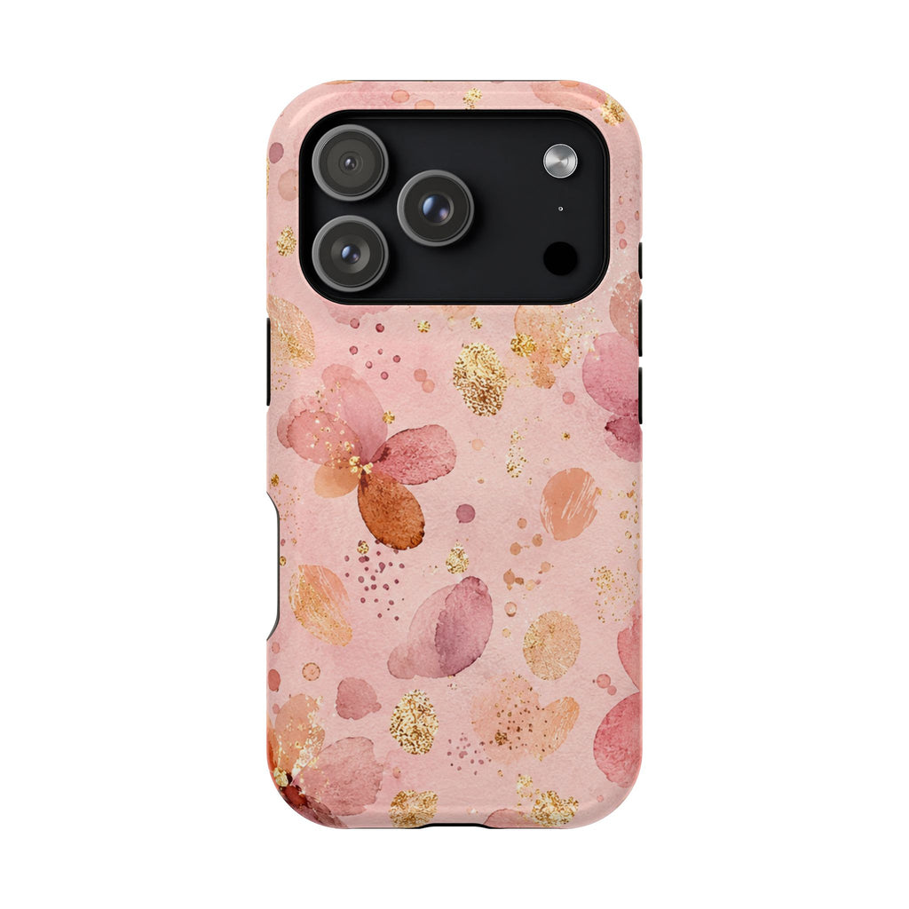 Watercolor Blossom protective phone case for iPhone 18 Pro, glossy finish