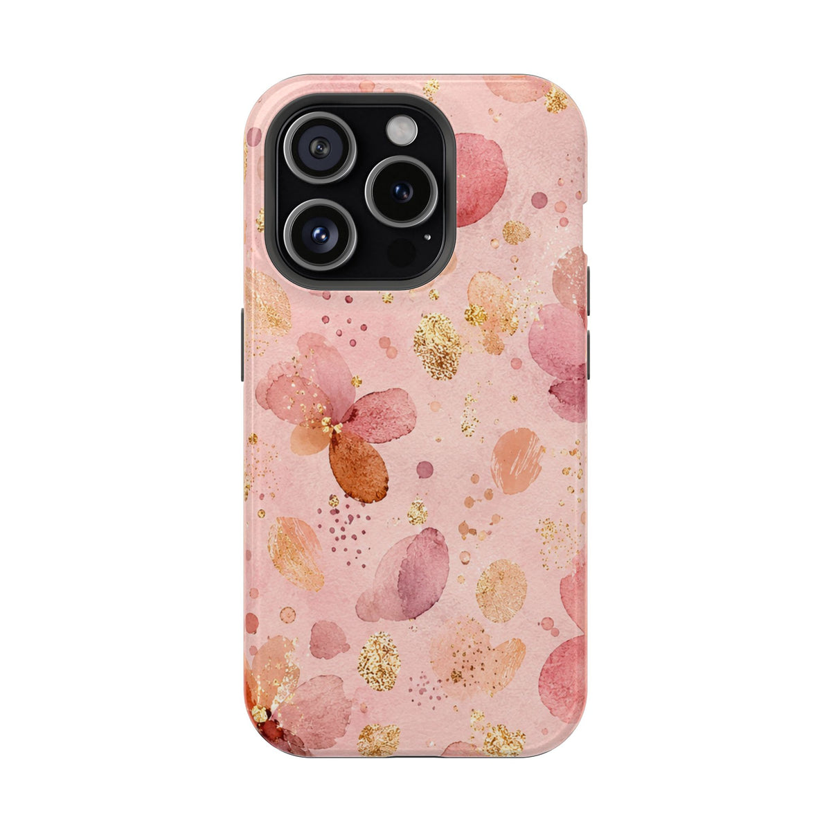 Watercolor Blossom protective phone case for iPhone 15 Pro, glossy finish