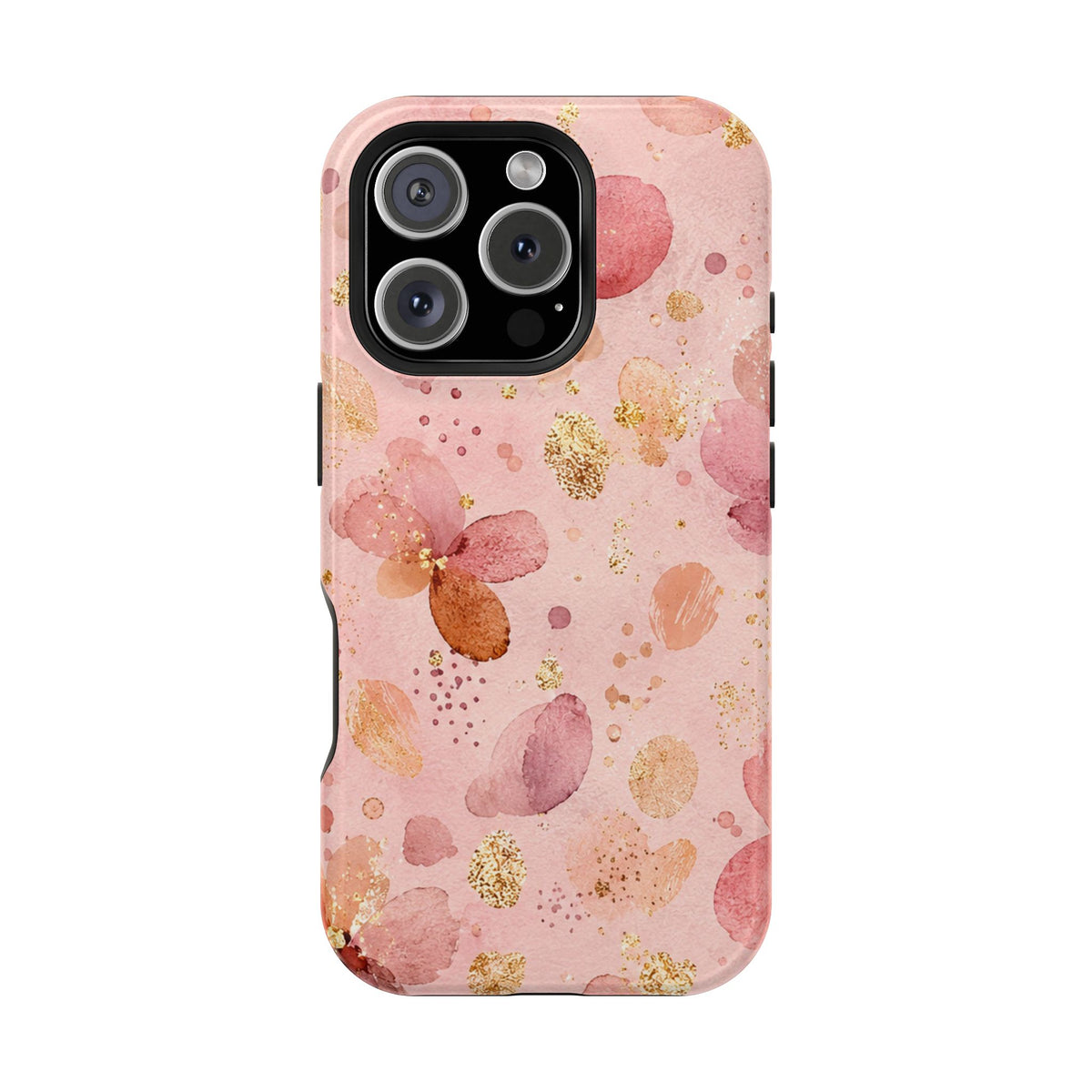Watercolor Blossom protective phone case for iPhone 16 Pro, glossy finish