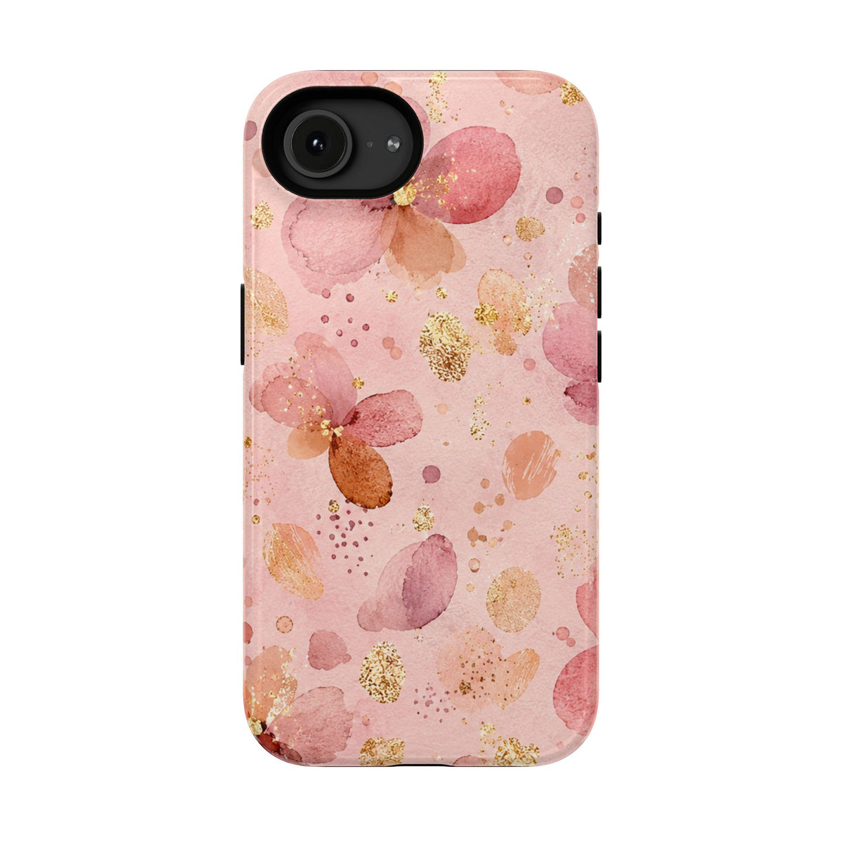 Watercolor Blossom protective phone case for iPhone 16e, glossy finish